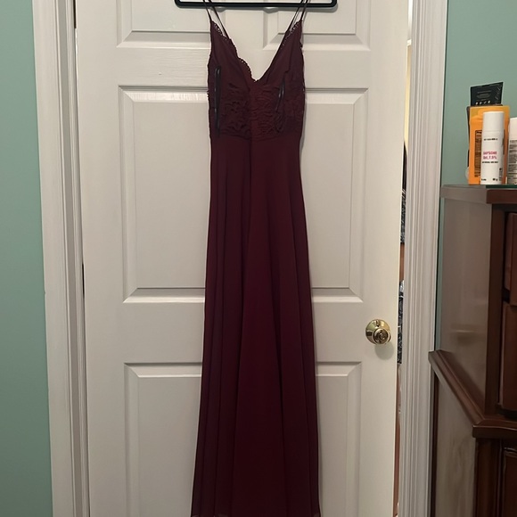 Wore this dress to prom and loved it - worn once. It is a maroon colored dress. - Picture 3 of 3